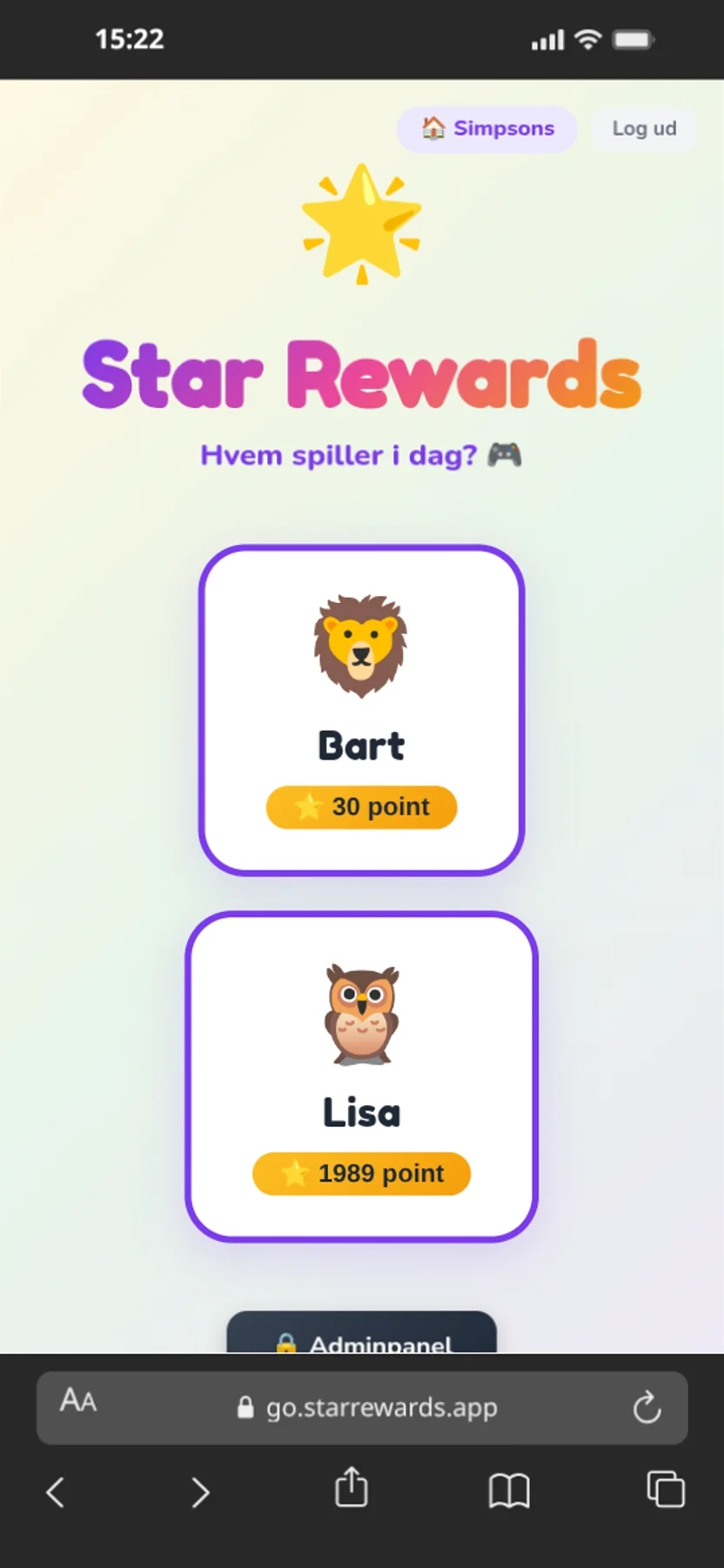 Star Rewards — vælg dit barn